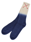 Dip-Dye Kaschmirsocken Blau/Camel von Mell-o