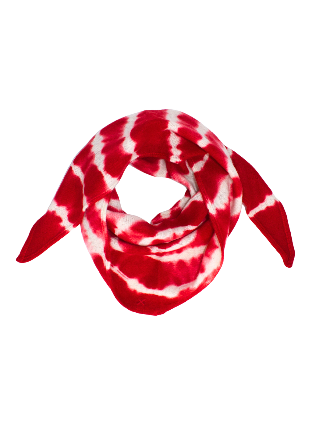 Tie-Dye Dreieckschal Offwhite/Rot aus Kaschmir von Mell-o
