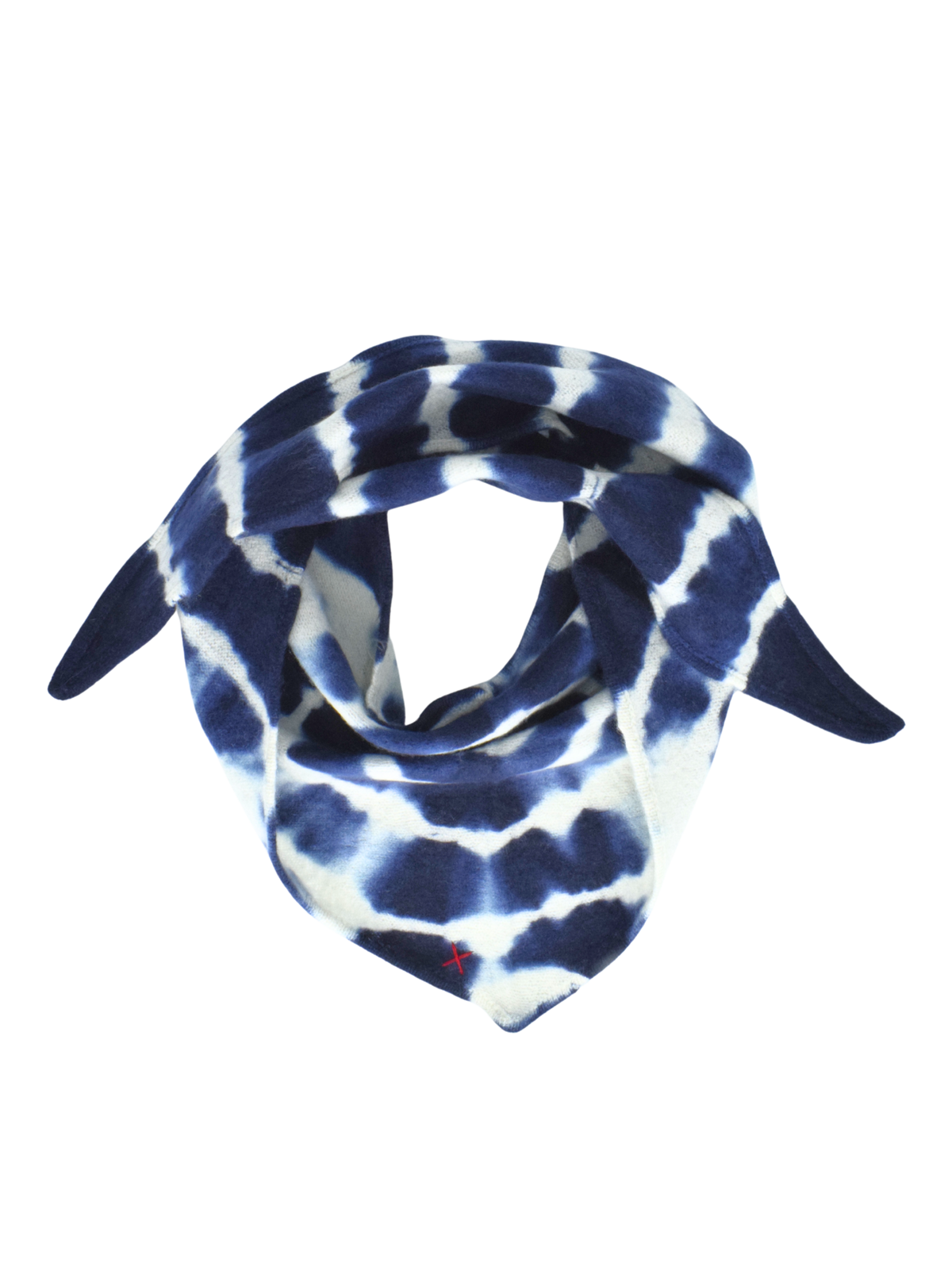 Tie-Dye Dreieckschal Offwhite/Indigo aus Kaschmir von Mell-o