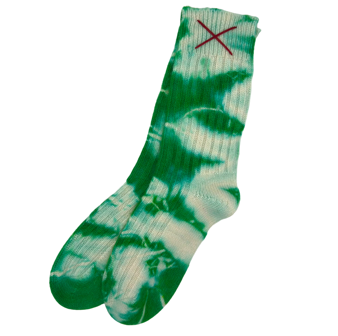 Tie-Dye Kaschmirsocken Evergreen von Mell-o