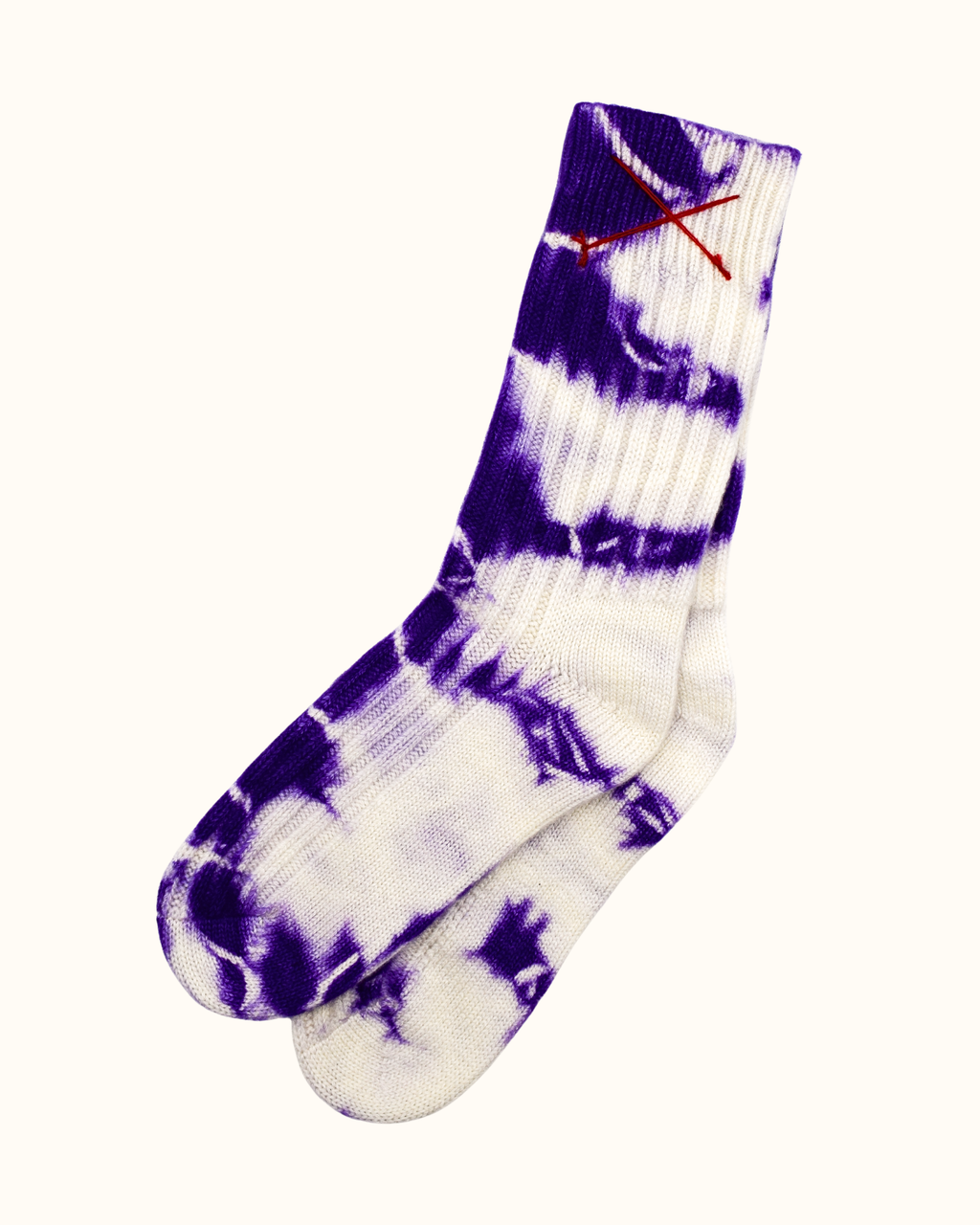 Tie-Dye Kaschmirsocken Bright Violet von Mell-o – Ansicht 2