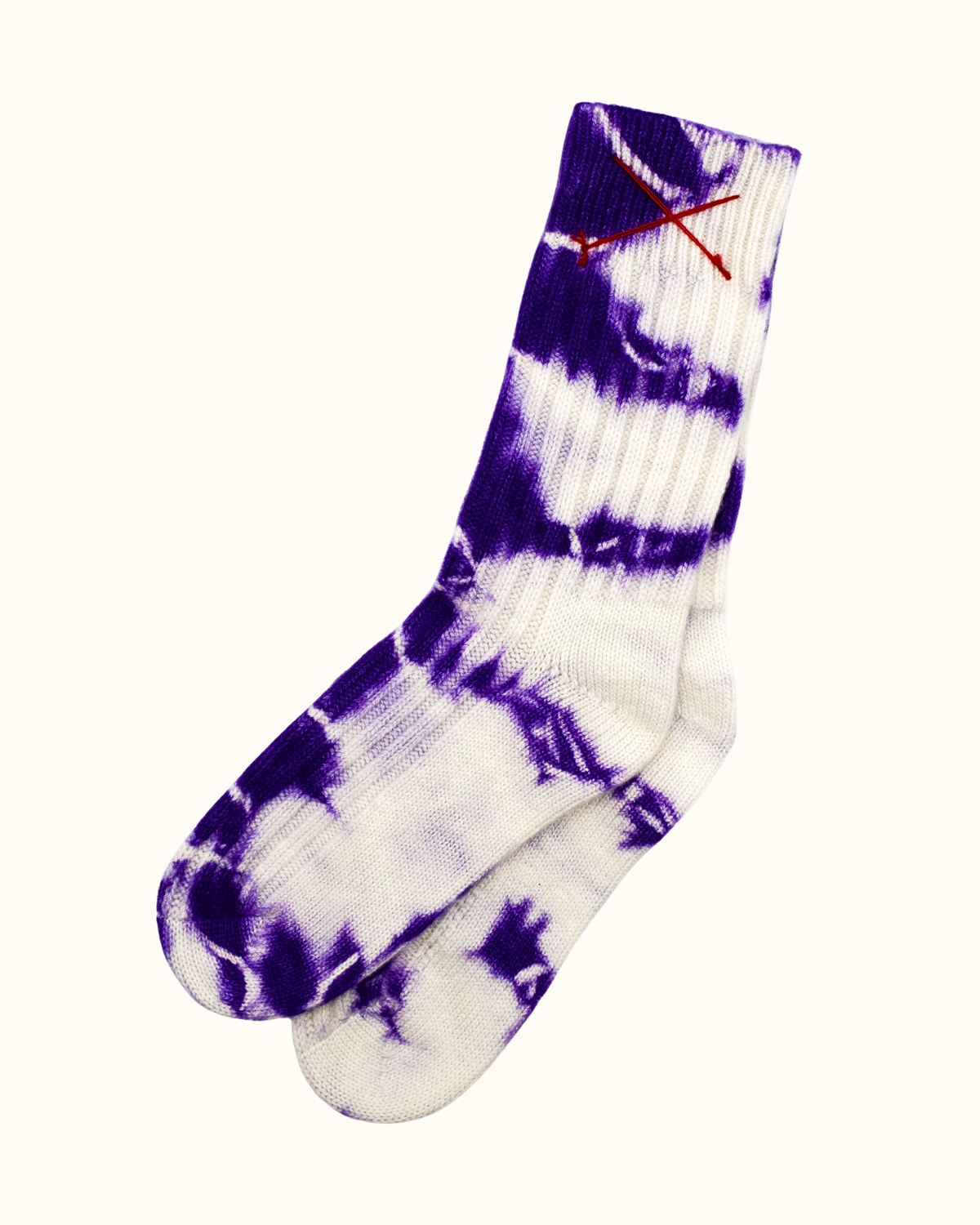 Tie-Dye Kaschmirsocken Bright Violet von Mell-o – Ansicht 2