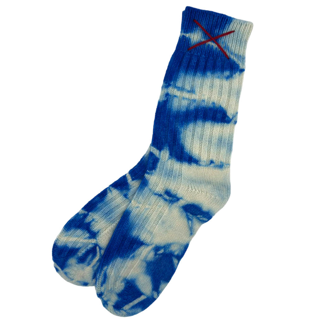 Tie-Dye Kaschmirsocken Azur von Mell-o