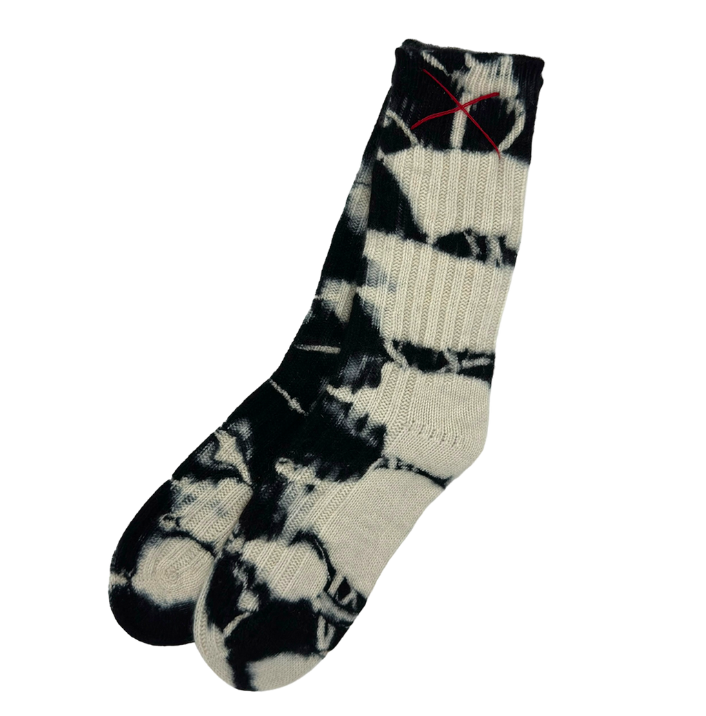 Tie-Dye Kaschmirsocken Schwarz von Mell-o