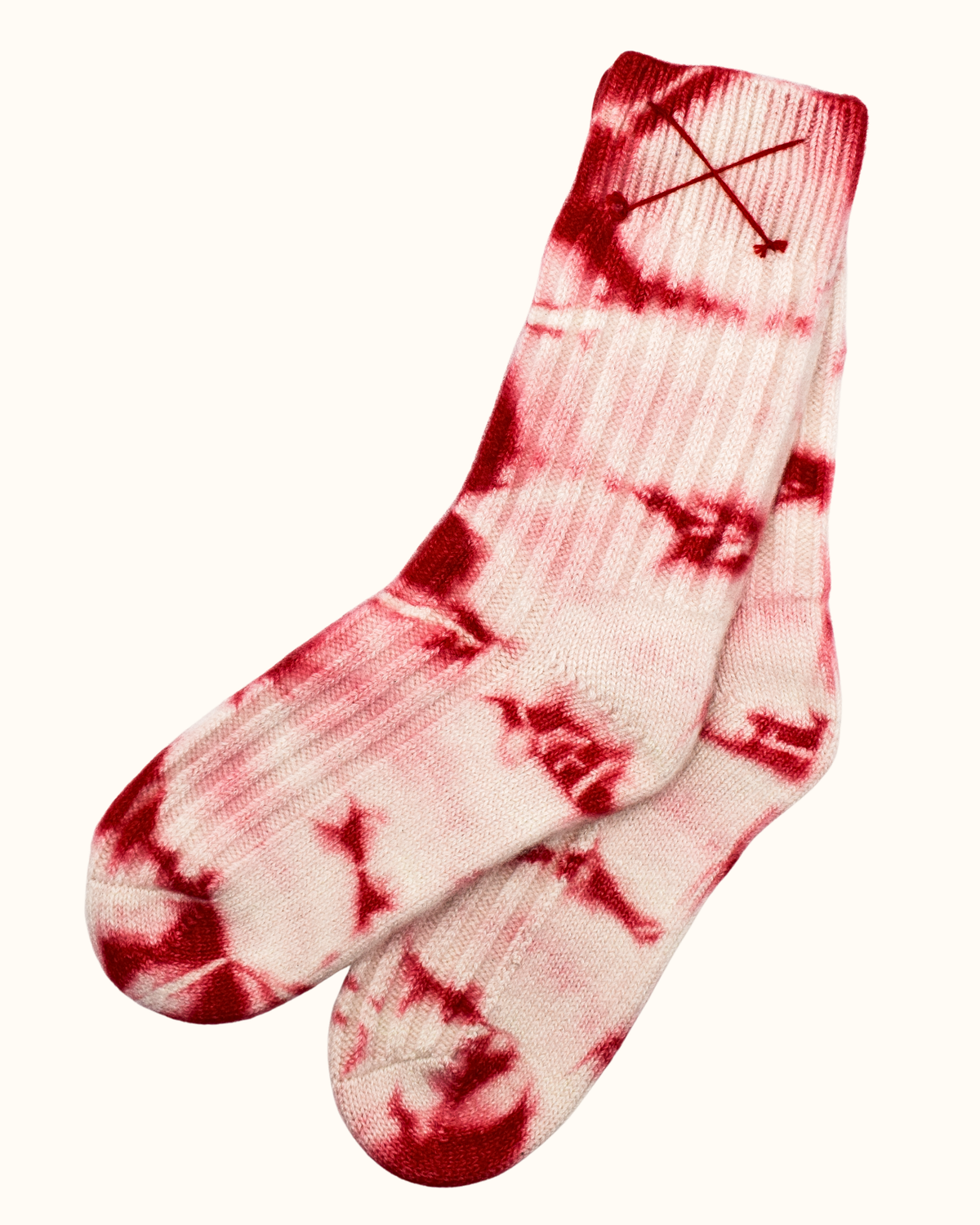 Tie-Dye Kaschmirsocken Fire Red von Mell-o