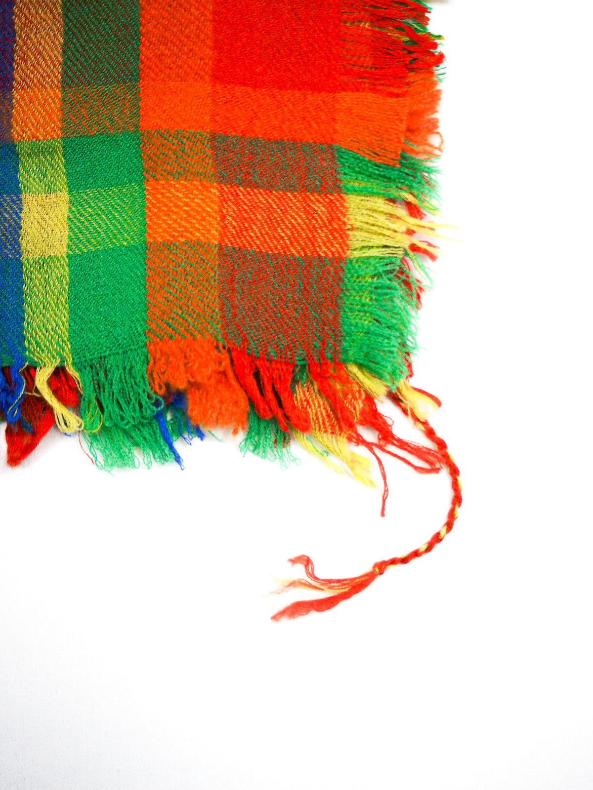 Mell-o Tartan Checker Madras Kaschmirschal – 100 % Kaschmir Orange