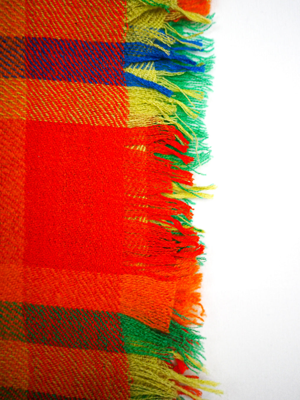 Mell-o Tartan Checker Madras Kaschmirschal – 100 % Kaschmir Orange