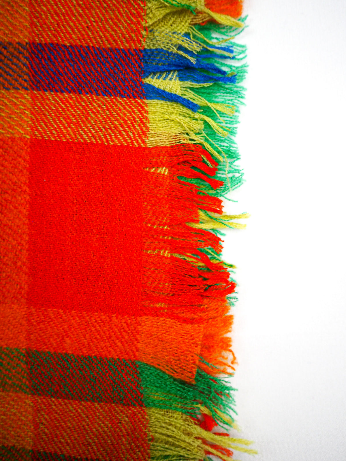 Mell-o Tartan Checker Madras Kaschmirschal – 100 % Kaschmir Orange