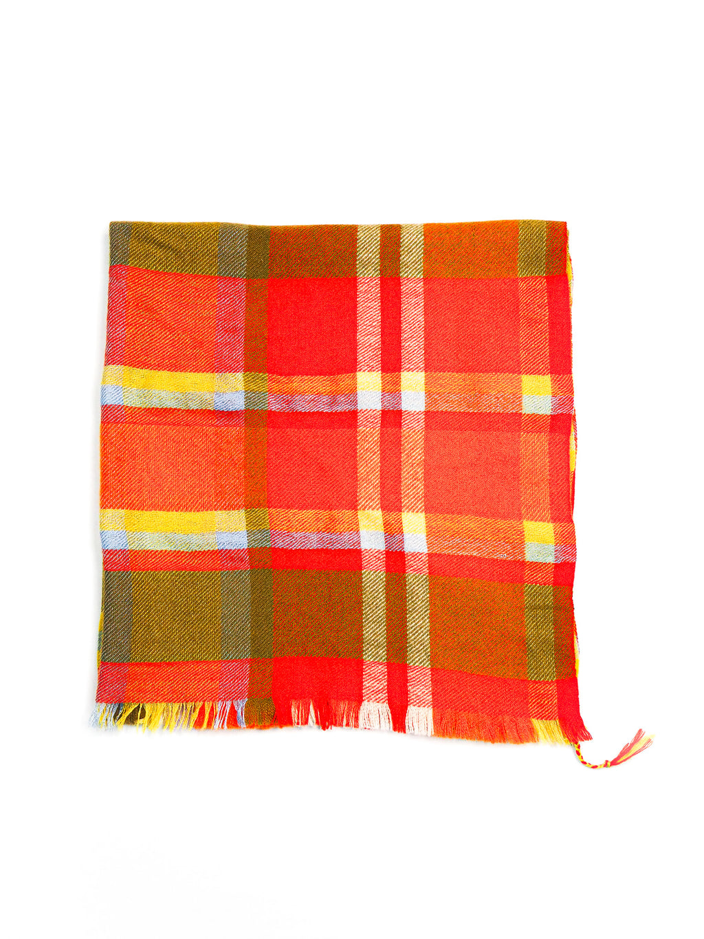 Mell-o Tartan Checker Madras Kaschmirschal – 100 % Kaschmir Grün