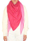 Großer Dip-Dye Dreieckschal Himbeer/Pink aus Kaschmir von Mell-o